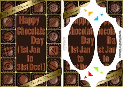 A5 Chocolate Greetings Scallop Corners N Pyramage