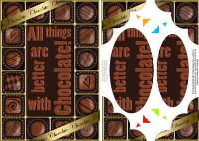 A5 Chocolate Greetings Scallop Corners N Pyramage