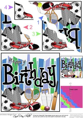 Birthday Sports N Games Wavy Corner Side Stacker Topper