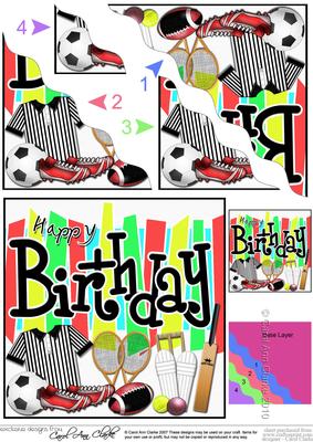 Birthday Sports N Games Wavy Corner Side Stacker Topper