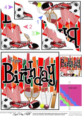 Birthday Sports N Games Wavy Corner Side Stacker Topper