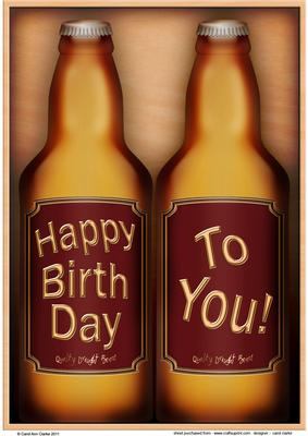 A4 Birthday Beer Gift Set Card Topper