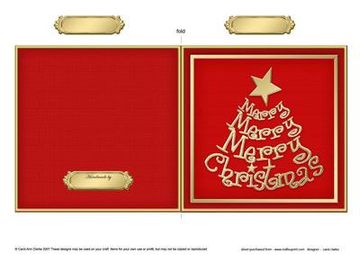 Merry Christmas Tree Cut and Fold Card