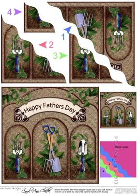 Gardening Fathers Day Wavy Corner Side Stacker Topper