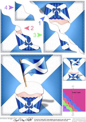 Flying the Flag Scotland Cupcake Wavy Corner Side Stacker