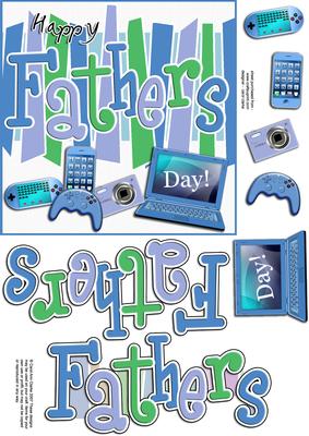 Fathers Day Gadgets Games N Gizmos Quick Card with 3D Decoup
