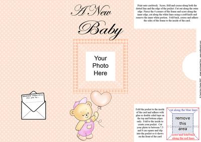 Add a Photo New Baby Card with Easy Fold Frame
