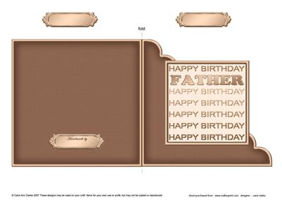 Birthday Father Cut and Fold Corner Card