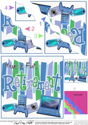 Retirement Gadgets Games N Gizmos Wavy Corner Topper