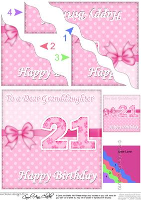 21st Birthday Granddaughter Felties Wavy Corner Side Stacker