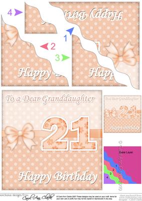 21st Birthday Granddaughter Felties Wavy Corner Side Stacker