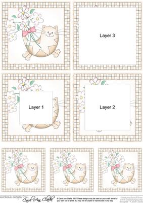 Cute Cat with a bouquet of flowers - Tunnel Topper