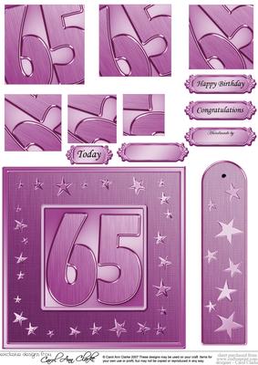 65th Bright Metallic Age Quick Card with Twisted Pyramage