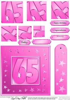 65th Bright Metallic Age Quick Card with Twisted Pyramage