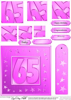 65th Bright Metallic Age Quick Card with Twisted Pyramage