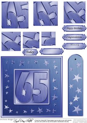 65th Bright Metallic Age Quick Card with Twisted Pyramage