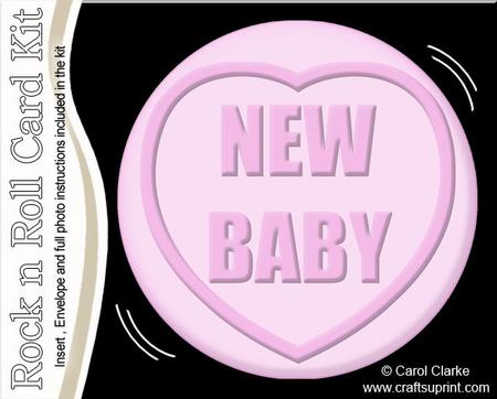 New Baby Sweet Heart Rock N Roll Kit, Envelope and Insert