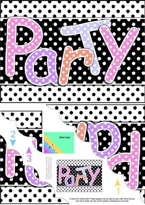 A5 Polka Dot Party Scallop Corner Side Stacker Topper