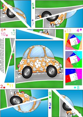 Floral Funky Car Twisted Spiral Side Stacker