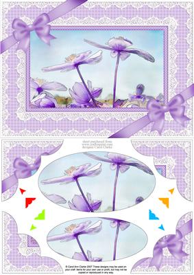 A5 Clematis and Lace Scallop Corners and Pyramage