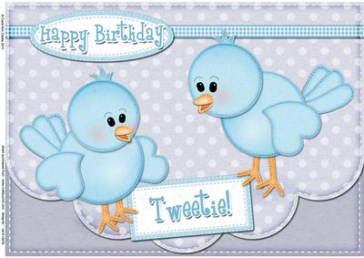 A4 Little Birdie Felties Card Topper