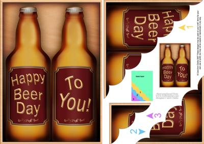 A5 Birthday Beer Gift Set Scallop Corner Side Stacker