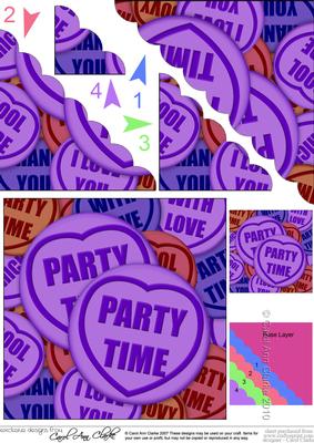 Party Time Sweet Heart - Scalloped Corner Stacker