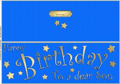 Large Dl Birthday Son Quick Cut and Fold Card