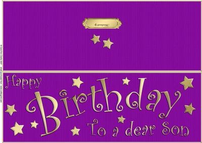 Large Dl Birthday Son Quick Cut and Fold Card