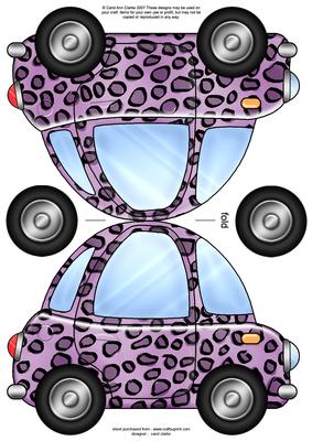 Funky Leopardskin Car Shaped Card