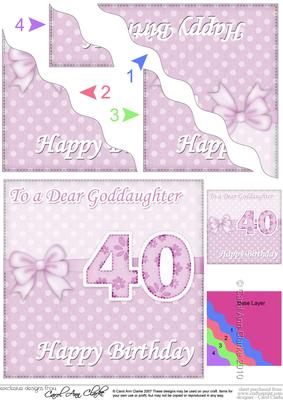 40th Birthday Goddaughter Felties Wavy Corner Side Stacker