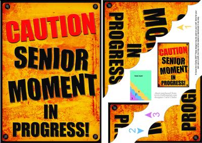 A5 Fun Novelty Senior Moment Scallop Corner Side Stacker