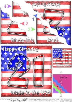 Flying the Flag Usa 21st Birthday Wavy Corner Side Stacker