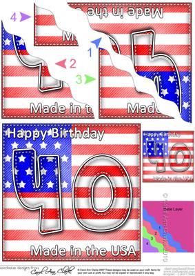 Flying the Flag Usa 40th Birthday Wavy Corner Side Stacker