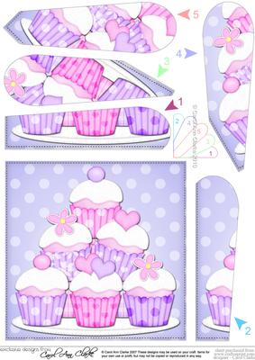 Cupcakes Felties Fan Pyramage Topper