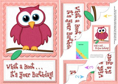 A5 What a Hoot Owl Birthday Scallop Corner Side Stacker