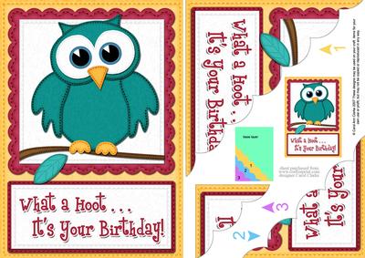 A5 What a Hoot Owl Birthday Scallop Corner Side Stacker
