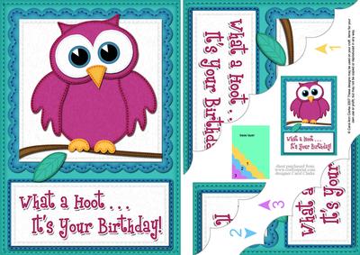 A5 What a Hoot Owl Birthday Scallop Corner Side Stacker