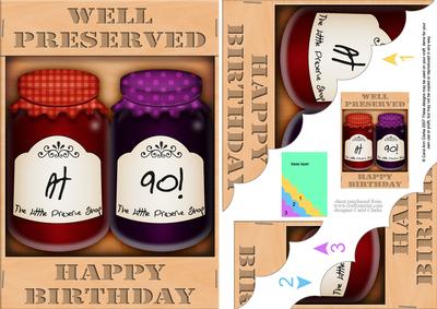 A5 Well Preserved 90th Birthday Jams Scalloped Corner