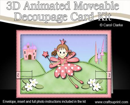 3D Fairy Twinkletoes Animated Moveable Decoupage Card Kit