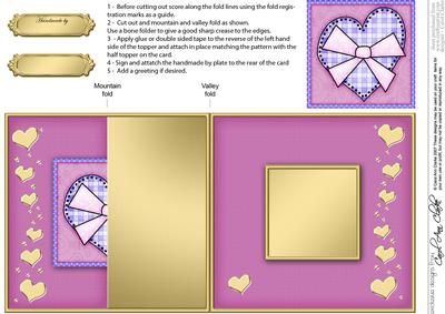 Funky Hearts No-hole Fold Back Card