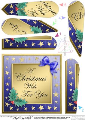 Elegant Christmas Greetings Fan Pyramage Topper