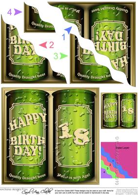 18th Birthday Beer Cans Wavy Corner Side Stacker Topper