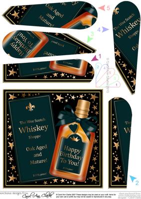 Birthday Whisky Fan Pyramage Topper