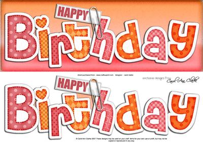 Large Dl Happy Birthday Felties Quick Card N 3D Decoupage
