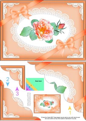 A5 Rose and Lace Scallop Corner Side Stacker