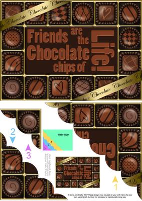 A5 Chocolate Greetings Scallop Corner Stacker