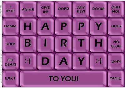 A4 Novelty Fun Computer Keyboard Greetings Card Topper