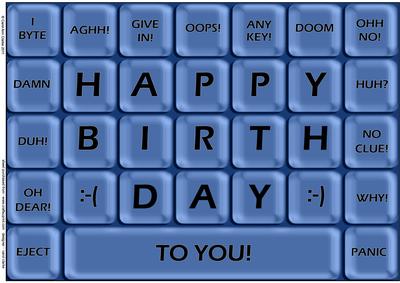 A4 Novelty Fun Computer Keyboard Greetings Card Topper