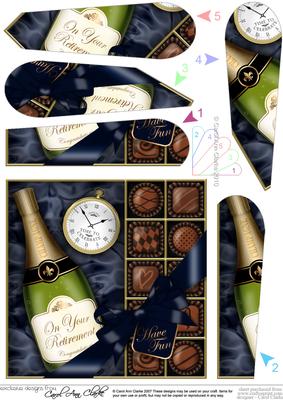 Retirement Champers N Chocs Fan Pyramage Topper